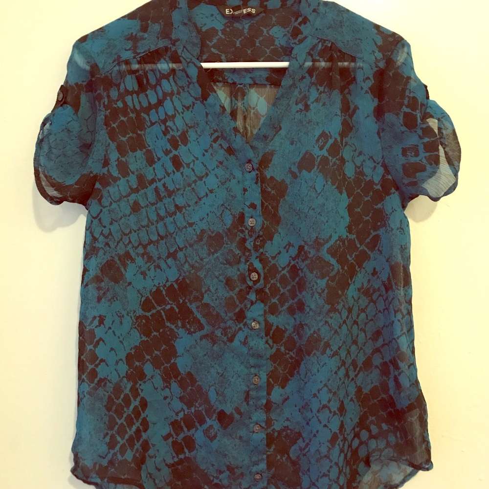 Sheer printed blouse